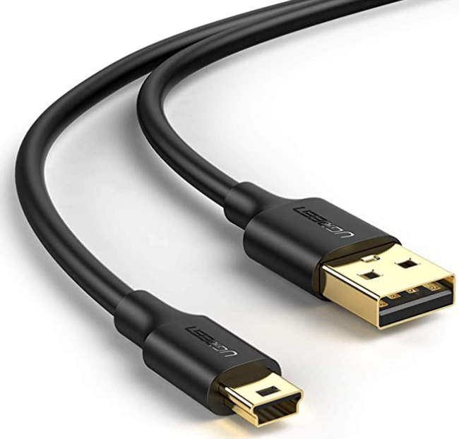 USB 2.0 ذكر إلى كابل USB صغير 5Pin ذكر  28+24AWG القطر الخارجي: 4.5 ملم حزمة كيس احباط