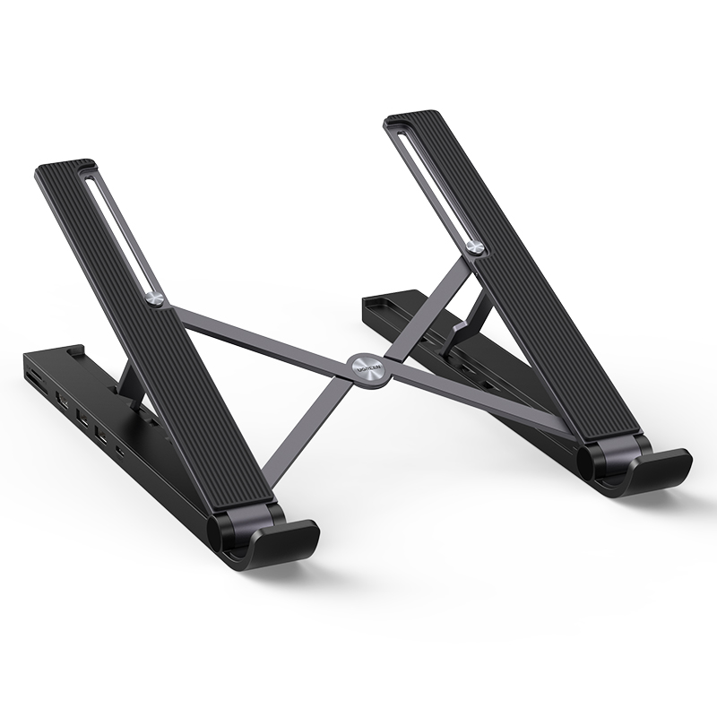 Foldable 5 IN 1 Laptop Stand Docking Station（Height adjustment）