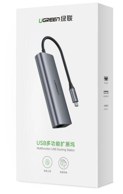 USB-C إلى 3*USB 3.0 A HUB + محول جيجابت