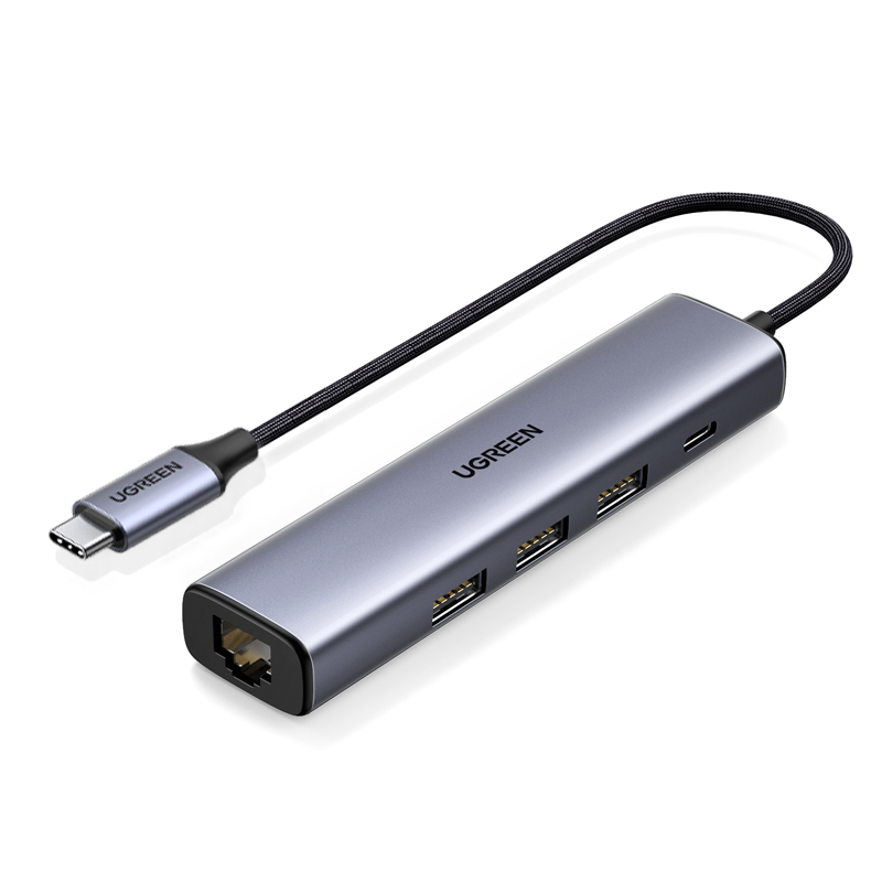 Type C to 3*USB HUB+ Gigabit Converter With PD